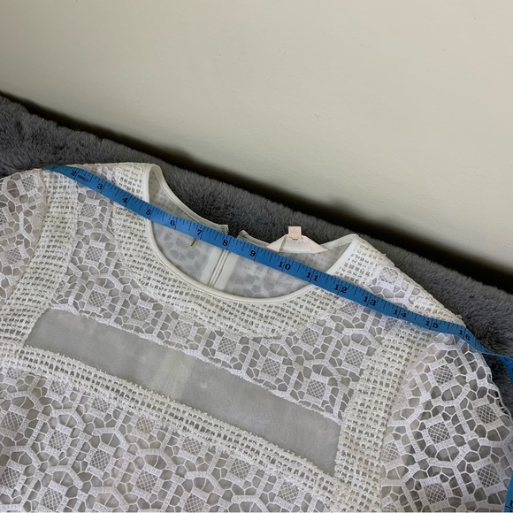 Rebecca Taylor White Layered Effect Lace Combo Top - Size 6 - Picture 15 of 15